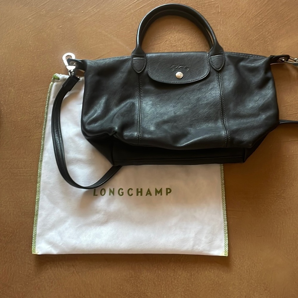 Longchamp Le Pliage Cuir Leather Shoulder Bag